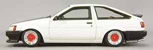 Toyota Corolla Levin Sports Custom Specification White x Carbon 1983 Delta Spoke Wheel Attachment (Diecast Car)