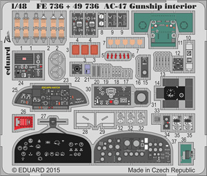AC-47 Gun Ship Interior Parts Set w/Adhesive for Revell (Plastic model)