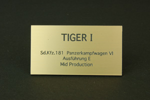WW2 ドイツ タイガーI 中期生産型 (ネームプレート)