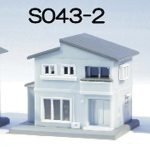 (Z) Z-Fookey Two-Storied House B Blue (Pre-colored Completed) (Model Train)