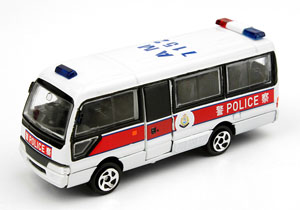No.03 Toyota Coaster Police Vehicle *Side Door Openable and Closable (Diecast Car)