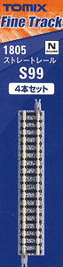 Fine Track Straight Track S99 (F) (Set of 4) (Model Train)