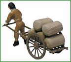 Two-wheeled Cart (with Doll & Luggage) (Unassembled Kit) (Model Train) 商品画像3