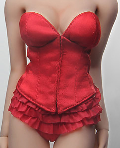 1/6 Female Corset Set Red (Fashion Doll)