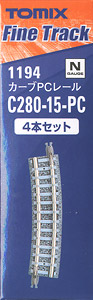 Fine Track カーブPCレール C280-15-PC (F) (4本セット) (鉄道模型)