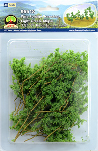 95518 JTTミニチュアツリー 新緑樹 (薄緑) (60本入り) (Wire Foliage Branches Light Green 1.5``-3`` 3.8cm-7.6cm) (鉄道模型)