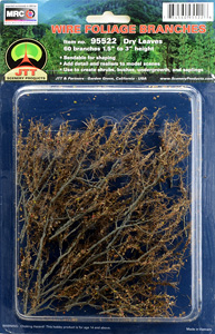 95522 JTTミニチュアツリー 落葉樹 (60本入り) (Wire Foliage Branches Dry Leaves, 60 Branches 1.5`` to 3``) (鉄道模型)
