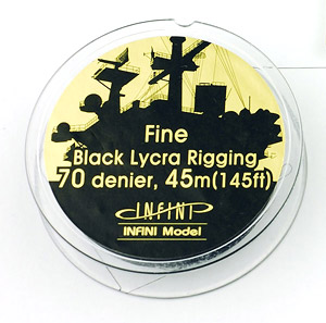 Fine Black Lycra Rigging 70 Denier, 45m (145ft) (Material)