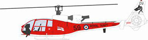 ウエストランドガゼル イギリス海軍 705Sqn ZB647 (完成品飛行機)