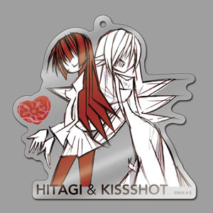 Monogatari Series Big Acrylic Key Ring Hitagi & Kiss-Shot (Anime Toy)