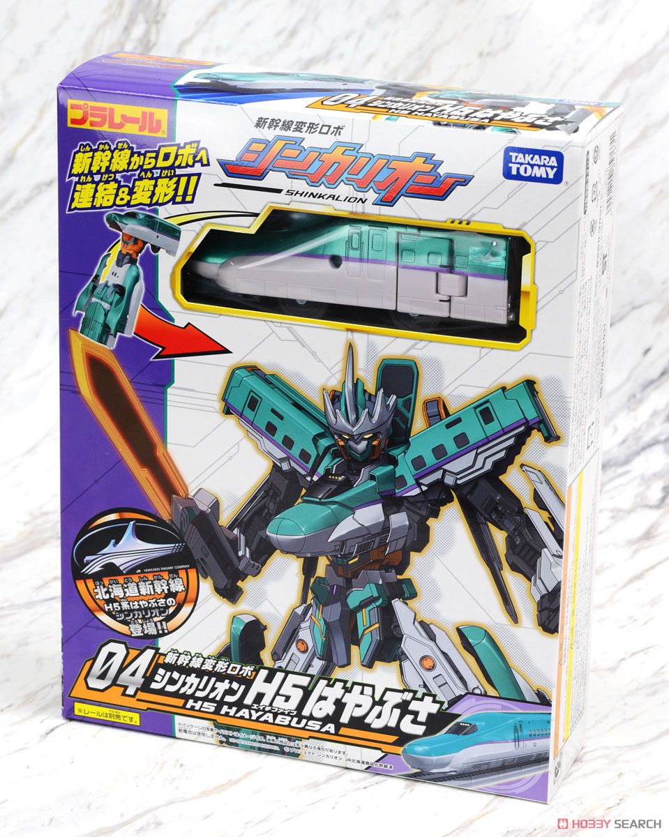 04 Shinkansen Deformation Robot SHINKALION H5 HAYABUSA (3-Car Set) (Plarail) Package1