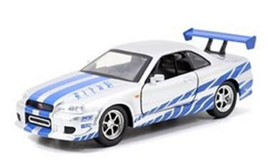 Fast and the Furious Brian`s R34 GT-R Silver (Diecast Car)