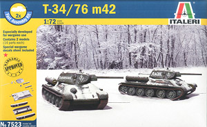 T34/76 m42 (Fast Assembly) (2 Cars Set) (Plastic model)