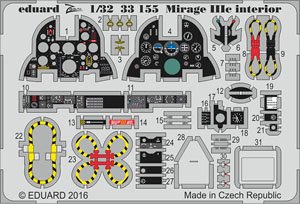 Mirage IIIc Interior Parts Set (for Italeri) (Plastic model)