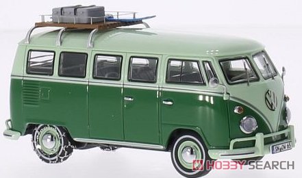 VW T1 Mindersamba 15 (Green) w/Snow Chains, Trunk. Ski (Diecast Car) Item picture4