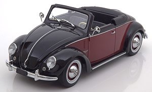 VW Beetle Cabrio Hebmueller 1949 Black/Darkred (ミニカー)