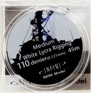 Medium White Lycra Rigging 110 Denier (0.121mm), 45m (Material)