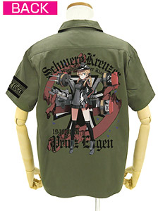 Kantai Collection Prinz Eugen Full Color Work Shirt Moss L (Anime Toy)