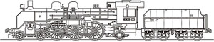 J.N.R. Steam Locomotive Type C54 No.17 (Unassembled Kit) (Model Train)