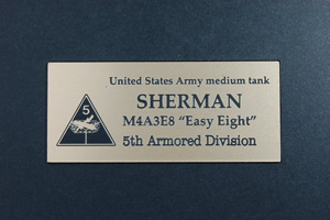 WW2 アメリカ シャーマン 第五機甲師団 (ネームプレート)
