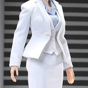 POP Toys 1/6 Office Lady Business Suits Set C White (Fashion Doll)