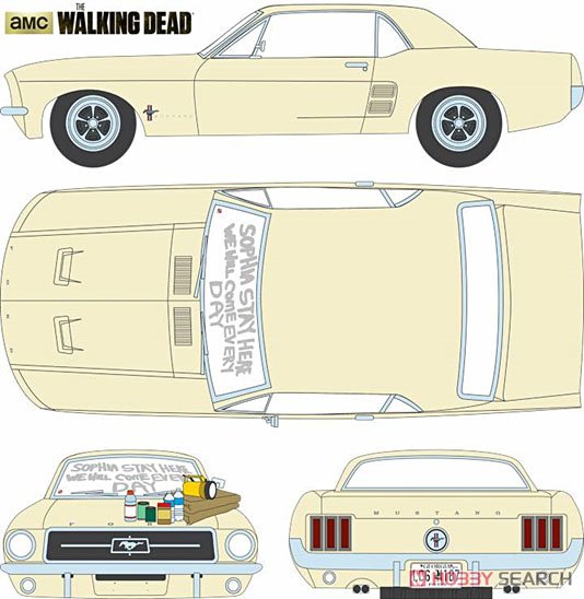 The Walking Dead (TV Series) 1967 Ford Mustang Coupe `Sophia Message Car` w/Hood Accessories (ミニカー) その他の画像1