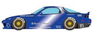 Rocket Bunny RX-7 (FD3S) メタリックブルー (ミニカー)