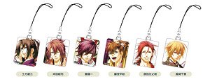 Otomate Collection Glitter in Metal Dome Strap Hakuoki Vol.1 (Set of 8) (Anime Toy)