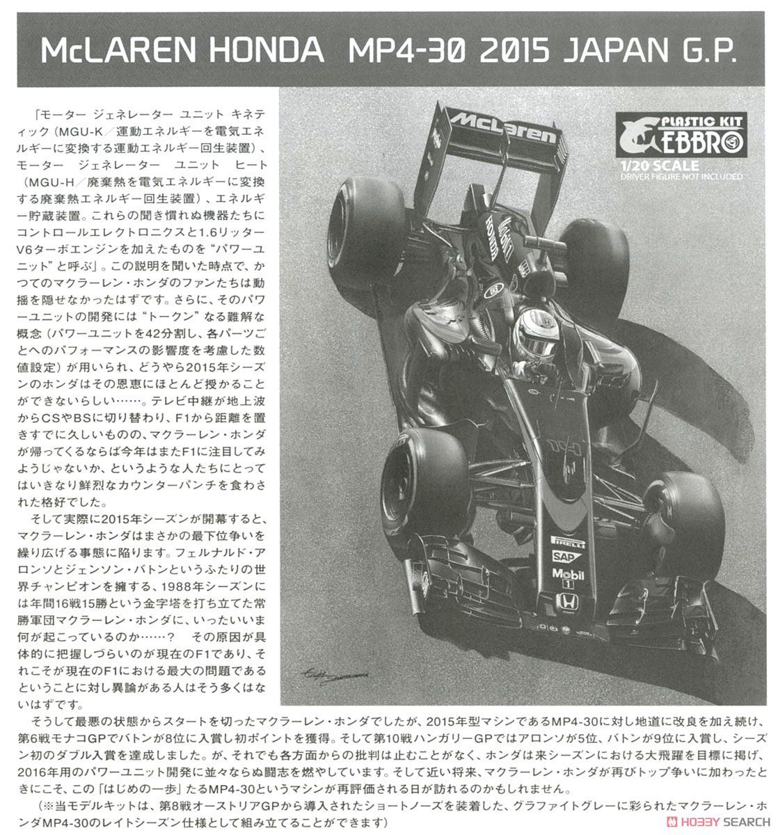 McLAREN HONDA MP4-30 Japan GP (プラモデル) 解説1