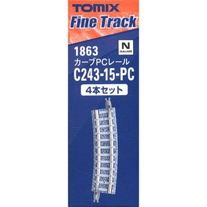 Fine Track カーブPCレール C243-15-PC (F) (4本セット) (鉄道模型)