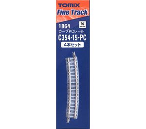 Fine Track Curved PC Tracks C354-15-PC (F) (Set of 4) (Model Train)