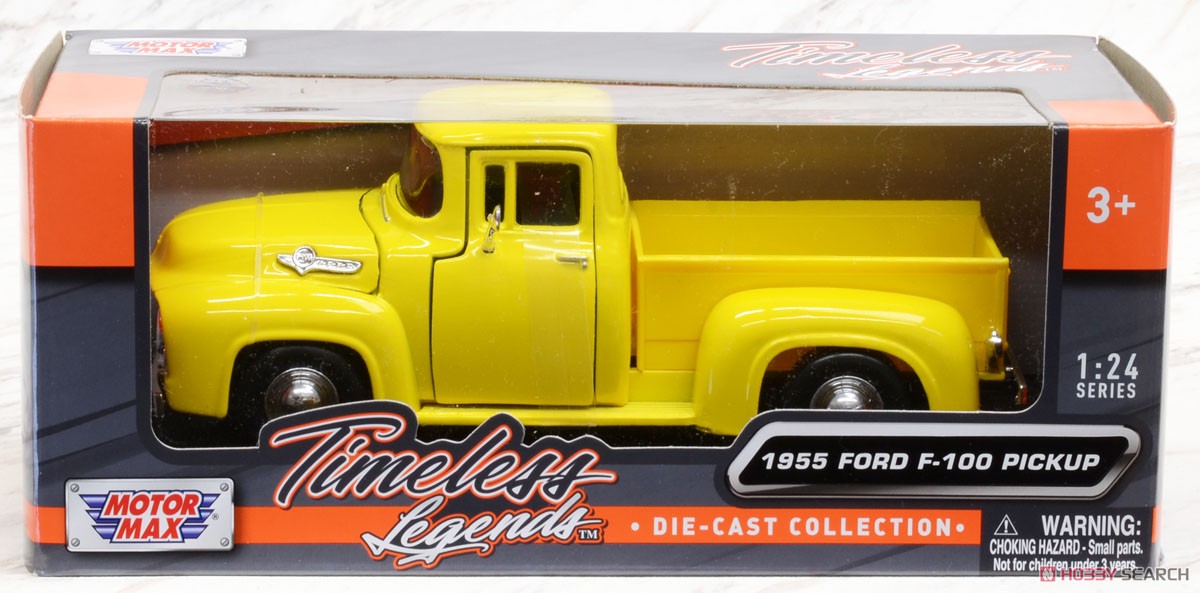 1955 Ford F100 Pickup (Yellow) (Diecast Car) Package1