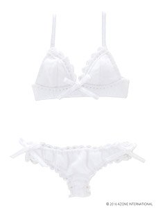 PNS Ribbon Bra & Shorts Set (White) (Fashion Doll)