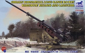 German Rheinmetall Long-Range Rocket `Rheinbote` (Rh.Z.61/9) and Launcher (Plastic model)