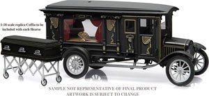 Precision Collection - 1:18 1921 Ford Model T Ornate Carved Hearse - Black (Diecast Car)