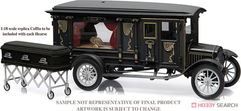 Precision Collection - 1:18 1921 Ford Model T Ornate Carved Hearse - Black (ミニカー) 商品画像1