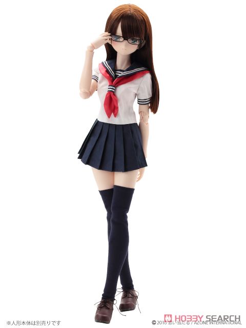 AZO2セーラー夏服セット (ネイビー×レッド) (ドール) その他の画像1