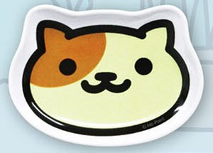 Neko Atsume Die-cut Melamine Mini Tray 2 Cream-san (Anime Toy)