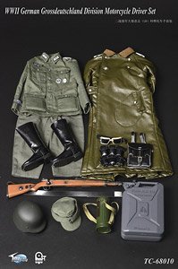 Toys City 1/6 WWII German Grossdeutshland Division Motorcycle Driver Set (Fashion Doll)