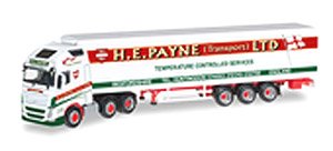 (HO) ボルボ FH GI. XL 6x2 冷蔵ボックスセミトレーラー `H.E.Payne` (鉄道模型)