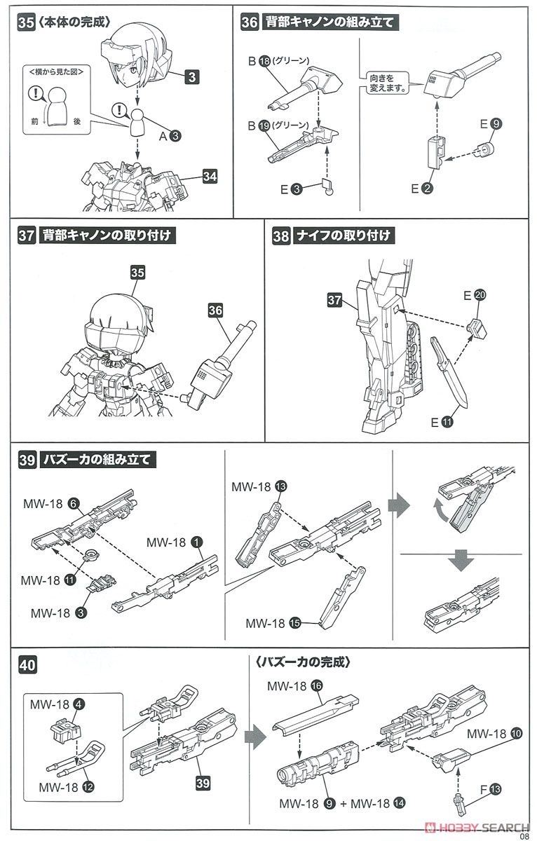 Frame Arms Girl Gorai Type 10 Ver. [with Little Armory] (Plastic model) Assembly guide6