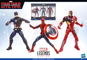 Captain America Civil War - Hasbro Action Figure: 6 Inch / Legends - Box Set: Captain America & Spider-Man & Iron Man Mark 46 3-Pack (Completed)