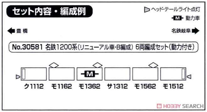 名鉄 1200系 (リニューアル車・B編成) 6輛編成セット (動力付き) (6両セット) (塗装済み完成品) (鉄道模型) 解説1