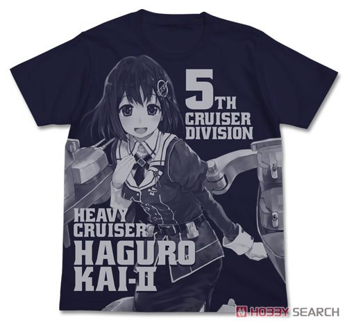 Kantai Collection Haguro Kai-II All Print T-shirt Navy M (Anime Toy) Item picture1