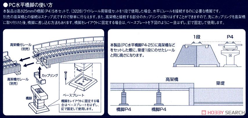 PC水平橋脚 P4-25 (5本セット) (鉄道模型) 商品画像2