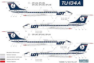 LOTポーランド航空 Tu-134A (ズベズダ用) (デカール)