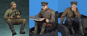 Soviet Officer , Driver & Political Commissar Set for Willis Jeep (for Tamiya) (3 Pieces) (Plastic model)