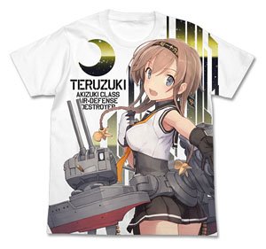 Kantai Collection Teruzuki Full Graphic T-shirt White XL (Anime Toy)