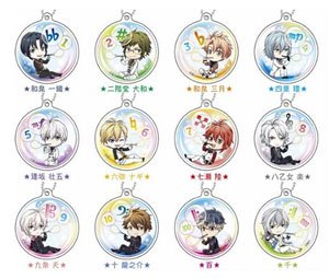 Mini Acrylic Key Ring Idolish 7 Chara Fuwa Shabon Series (Set of 12) (Anime Toy)