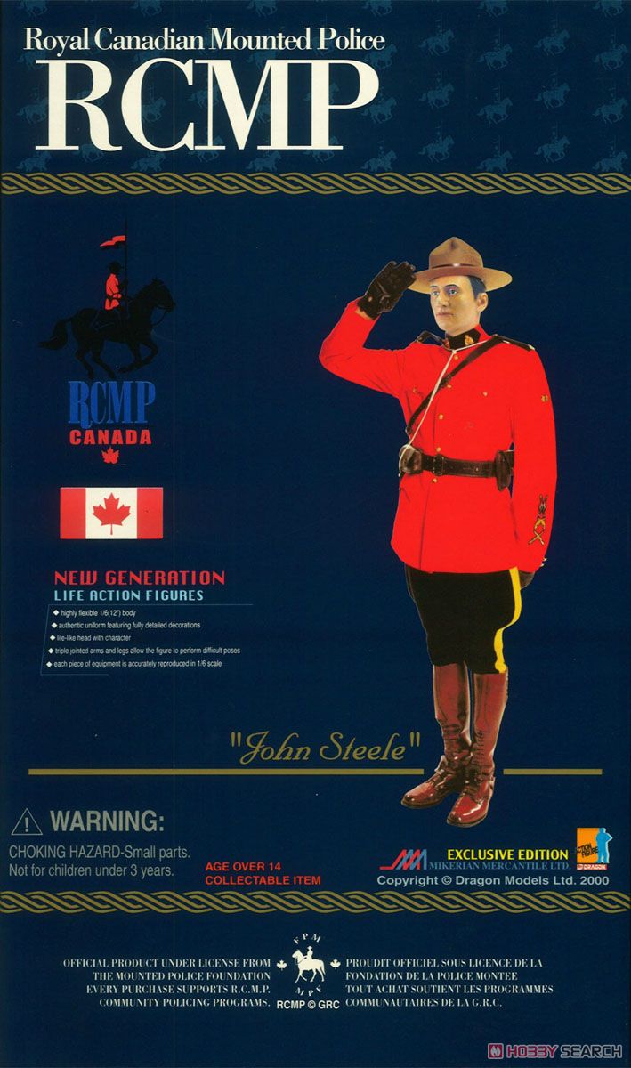 RCMP 王立カナダ騎馬警察 `ジョン・スティール` (ドール) パッケージ1